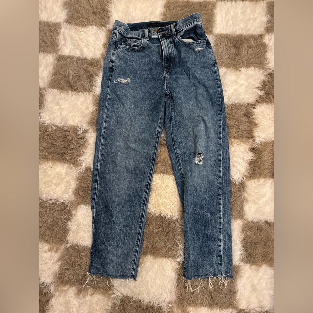 Slightly Distressed Denim Jeans